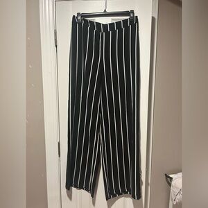 Madison Black and White Wide Leg Pants